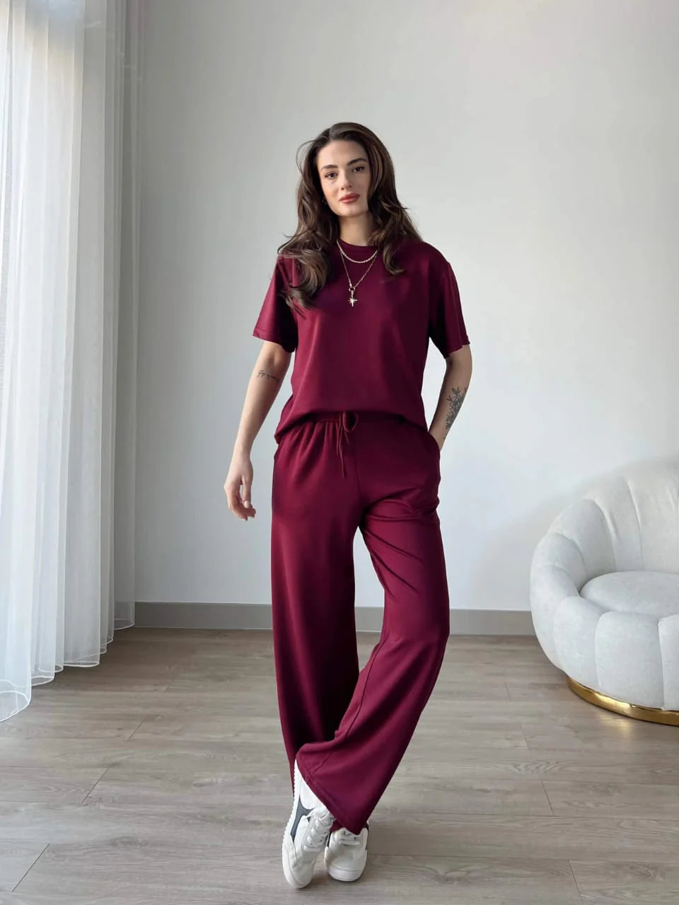 Noor Contrast Trim Lounge Set – Women’s Two Piece Co-Ord