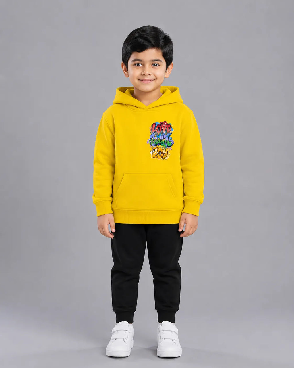 Kids Winter Hoodie Set | Love Joy Peace Printed