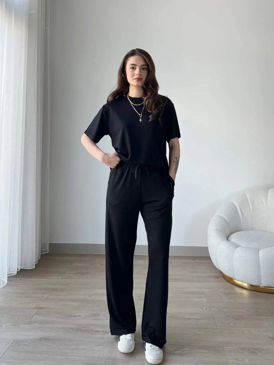 Noor Contrast Trim Lounge Set – Women’s Two Piece Co-Ord