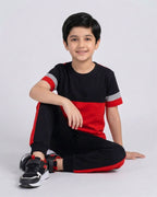Maroon Panel Kids Pajama Set