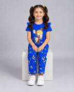 Royal Blue Bambi Printed Kids Co-Ord Set
