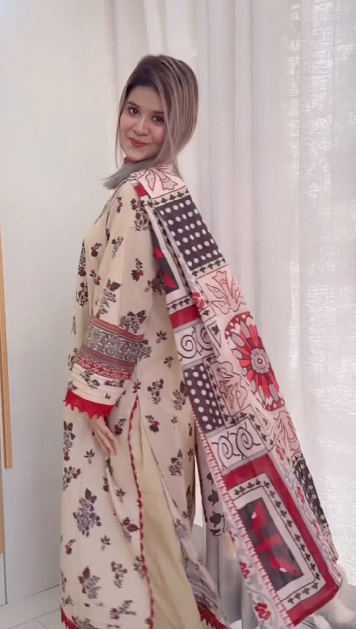 MahRang Printed lawn 3pec Stitched Suit