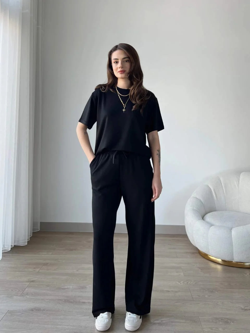 Noor Contrast Trim Lounge Set – Women’s Two Piece Co-Ord