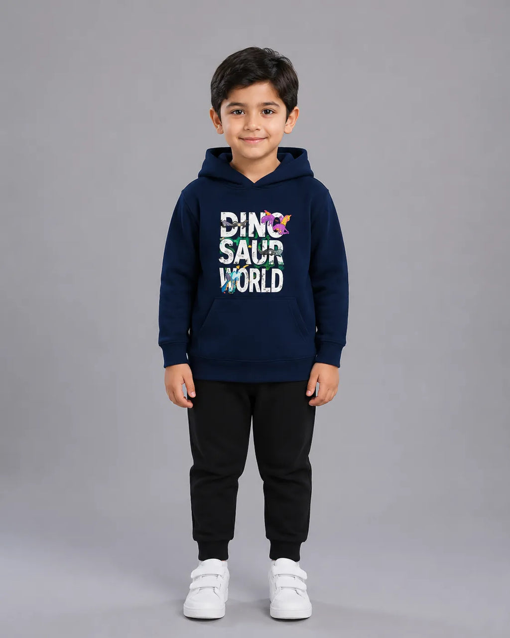 Kids Winter Hoodie Set | Dinosaur World Printed