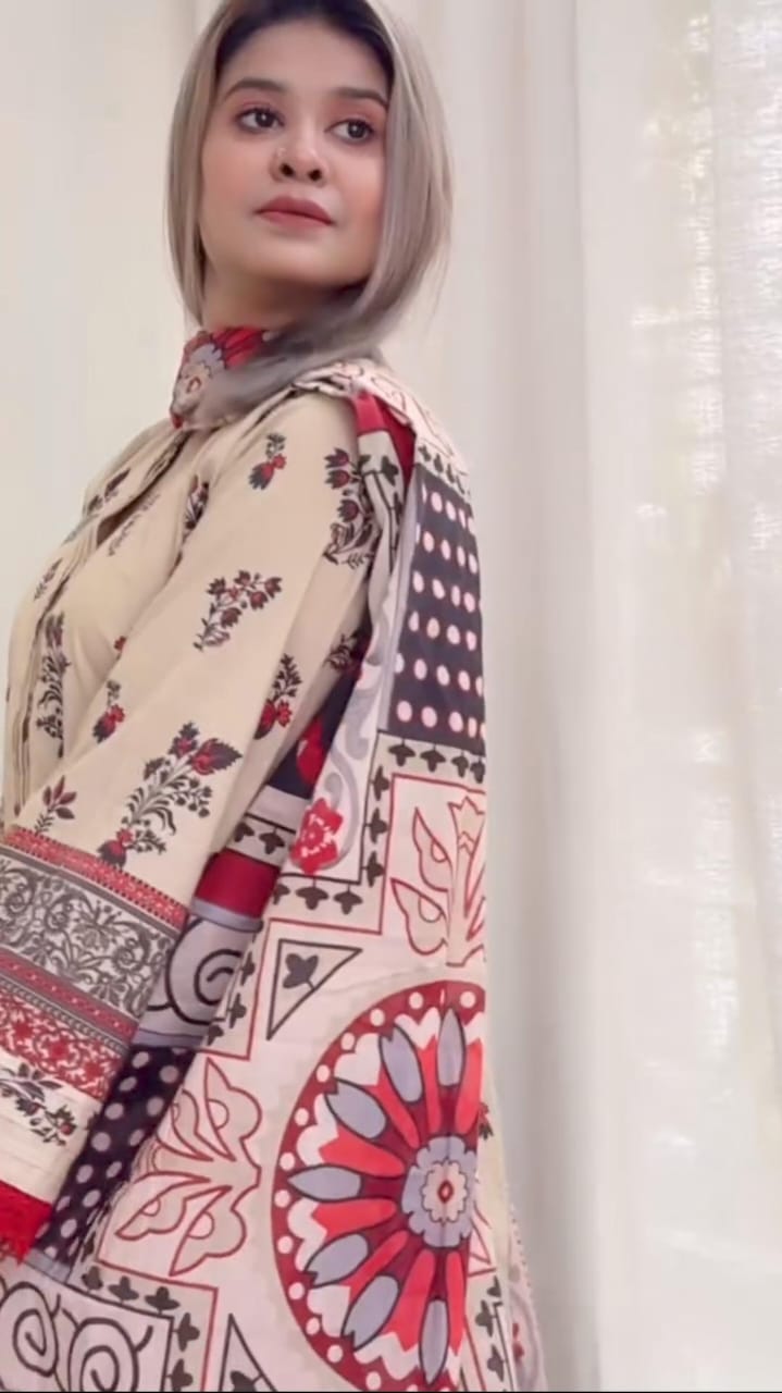 MahRang Printed lawn 3pec Stitched Suit