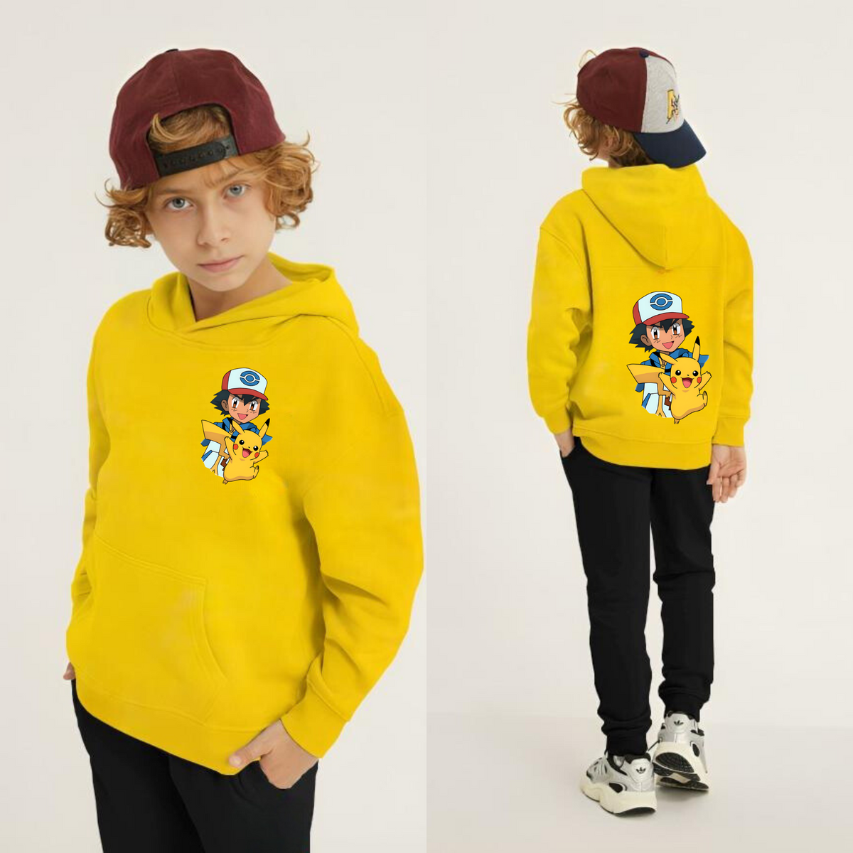 Kids Winter Hoodie Set | Pikachu Printed