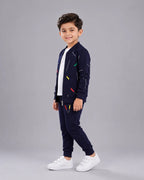 Kids Zipper Winter Tracksuit 3Pcs - Blue