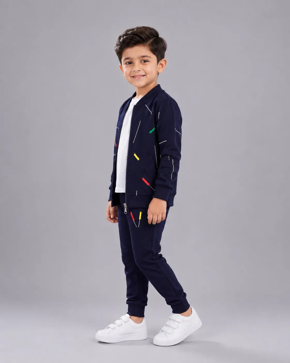 Kids Zipper Winter Tracksuit 3Pcs - Blue