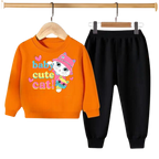 Kids Winter Sweat Shirt Set | Baby Cute Cat Printed
