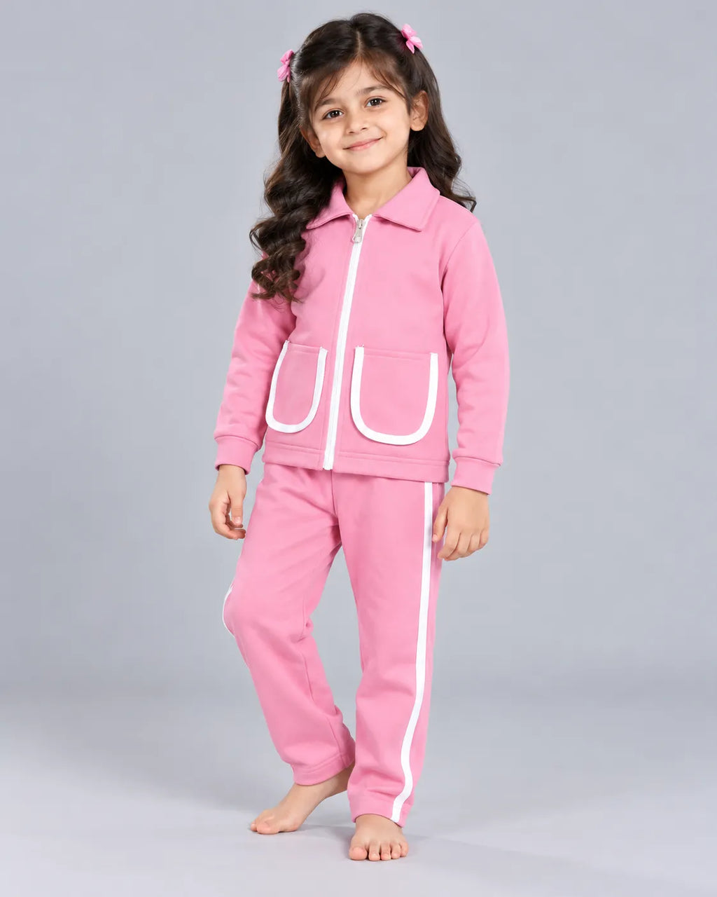 Kids Pocket Zipper Set - Pink