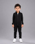 Kids Winter Stripe Tracksuit 3pcs - Black