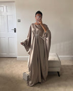 Emerald Silk Kaftan Gown