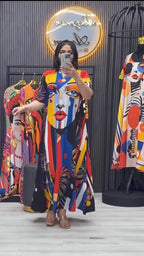 Pop Splash-Printed- Outfit Long Frock With