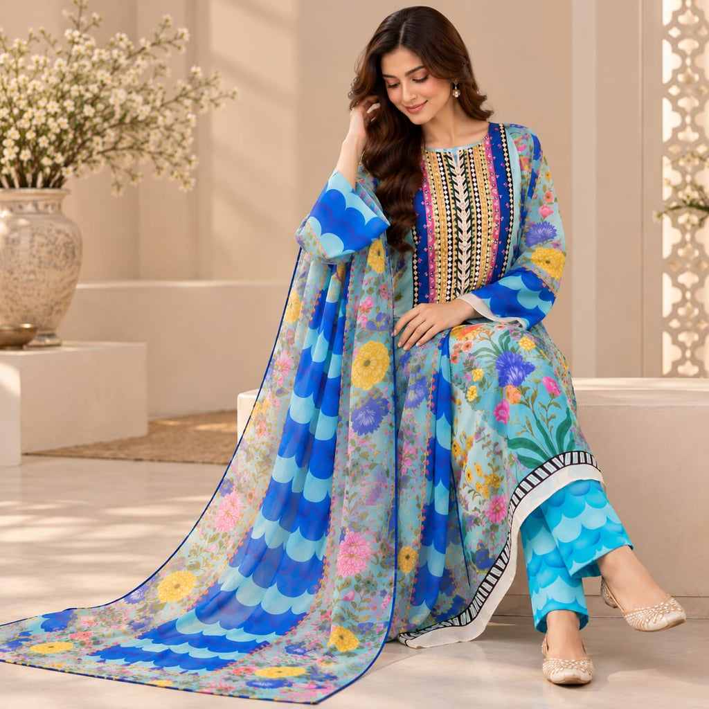 Aab-e-Neel 3 peice sut