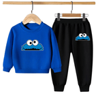 Kids Winter Sweat Shirt Set | Blue Monster Printed