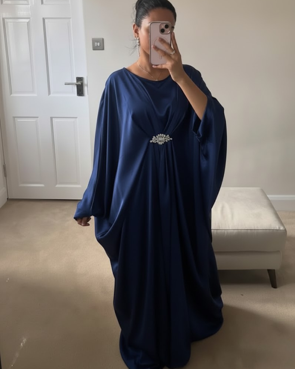 Emerald Silk Kaftan Gown
