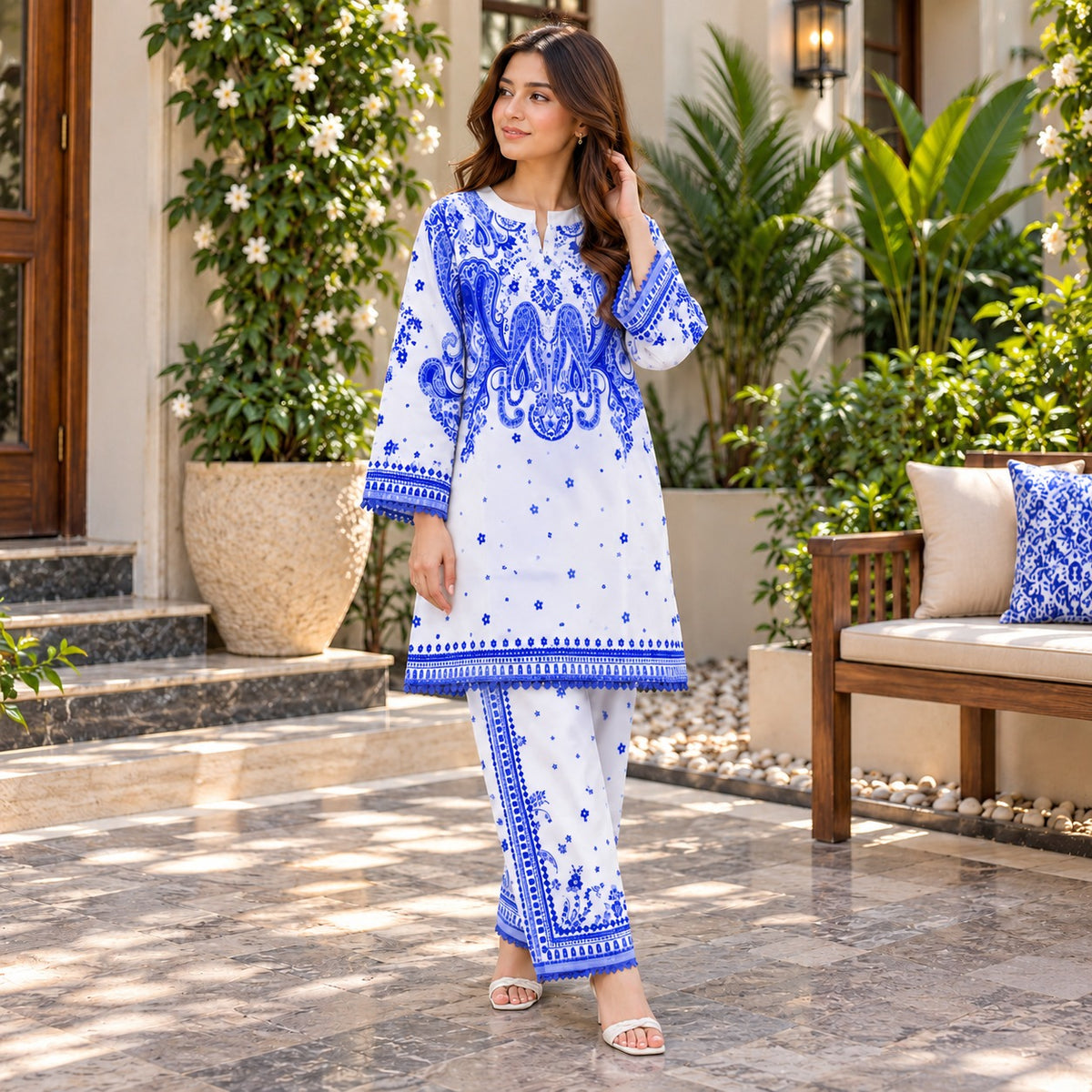 Botanical  Printed 2-Piece Co-ord Set