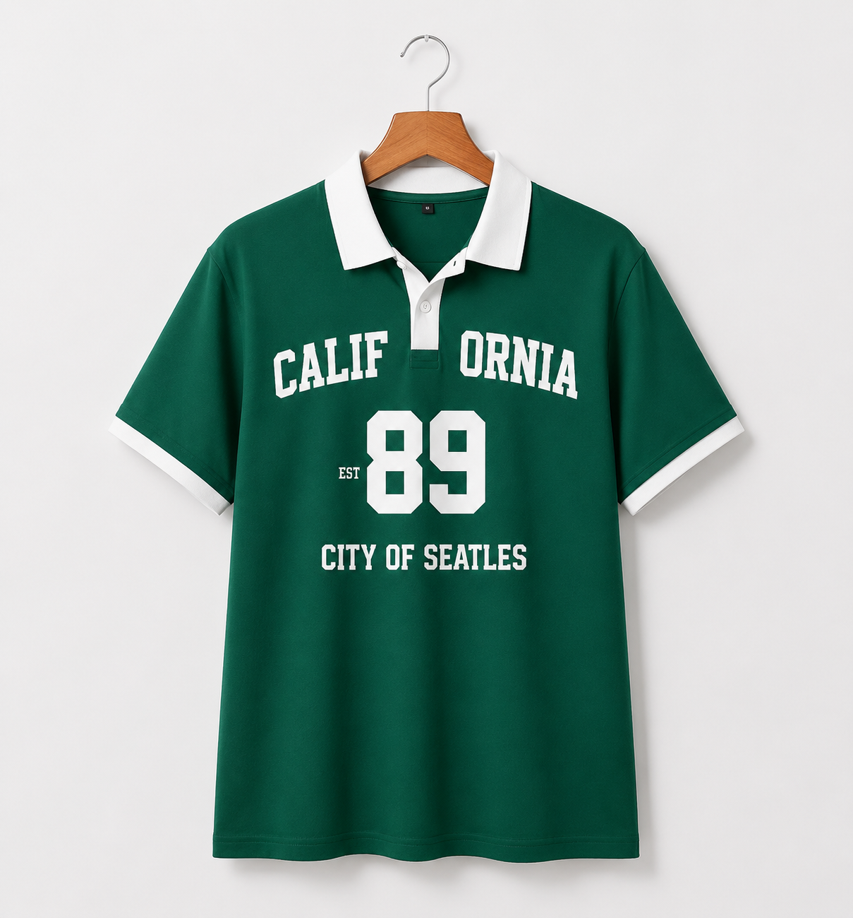 Retro Oversized College Style Polo T-Shirt – Unisex Streetwear