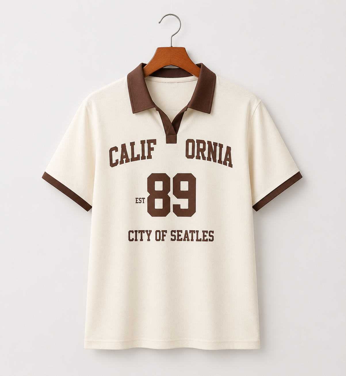 Retro Oversized College Style Polo T-Shirt – Unisex Streetwear