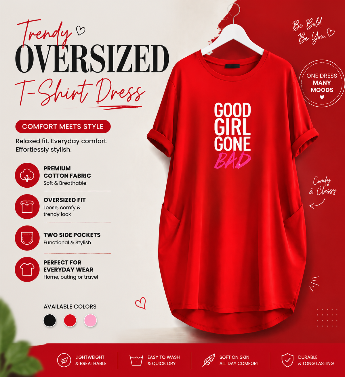 Oversized Graphic T-Shirt Dress | Raim Collection