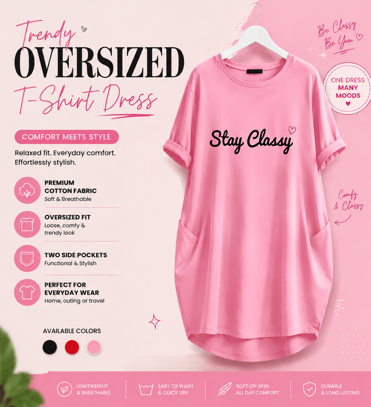 Oversized Graphic T-Shirt Dress | Raim Collection