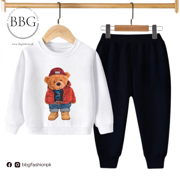 Kids Winter Sweat Shirt Set | Cute Bear Printed