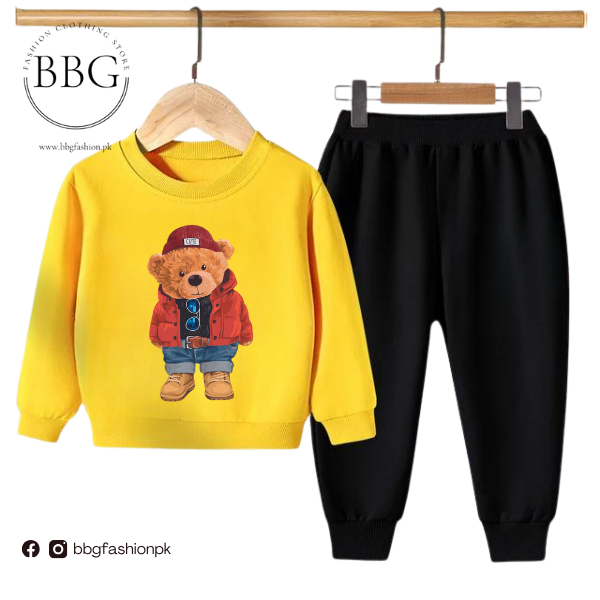 Kids Winter Sweat Shirt Set | Cute Bear Printed