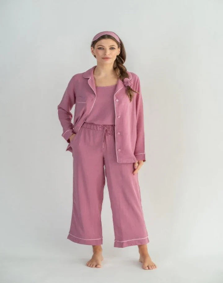 THE MERCE 6 PCS WONMEN PAJAMA SET PINK -02