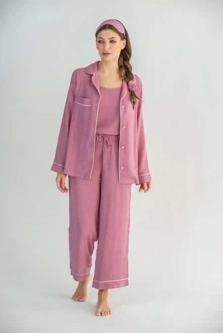 THE MERCE 6 PCS WONMEN PAJAMA SET PINK -02