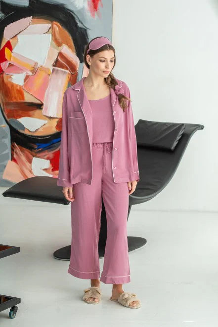 THE MERCE 6 PCS WONMEN PAJAMA SET PINK -02