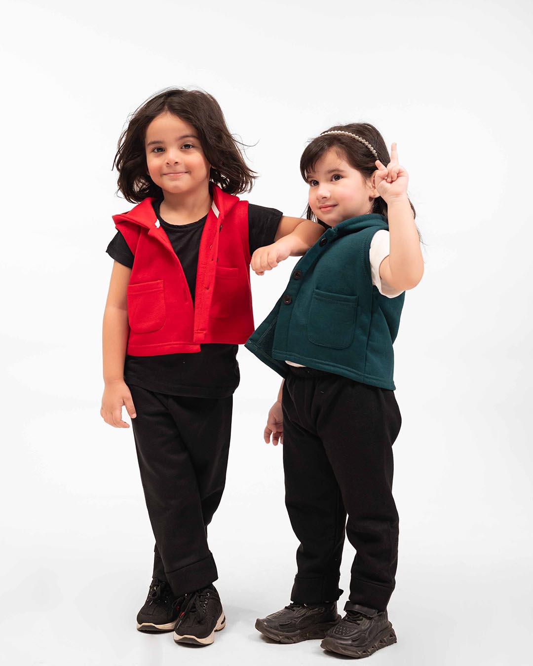 Kids Trendy Hoodie Vest | Red
