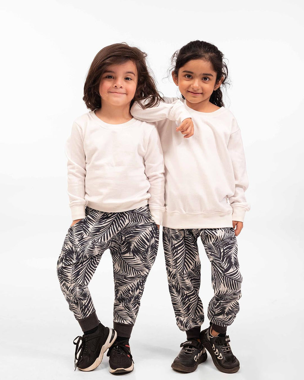 Kids Leaf Print Fleece Set