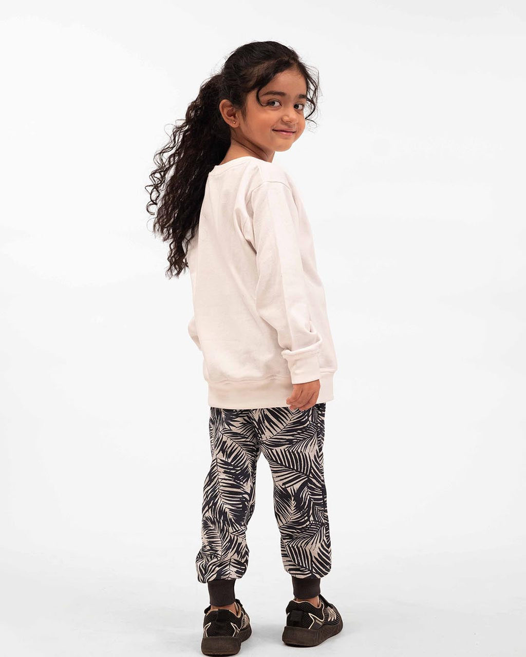 Kids Leaf Print Fleece Set