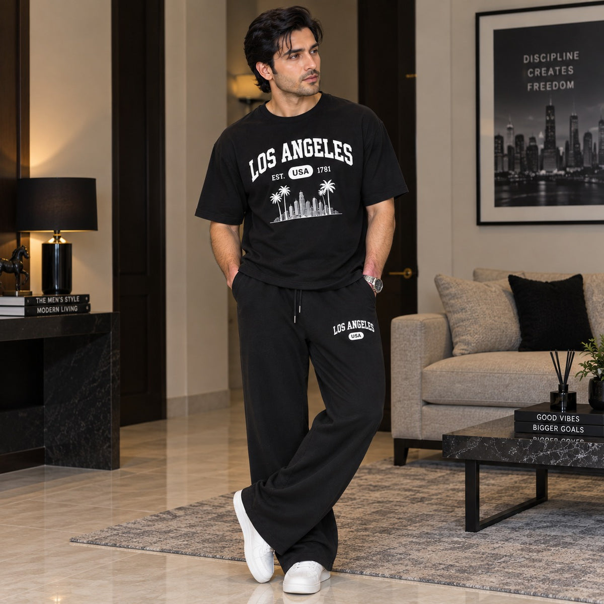 Los Angeles Oversized Black Track sut