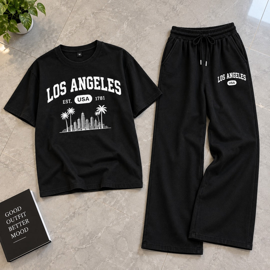 Los Angeles Oversized Black Track sut