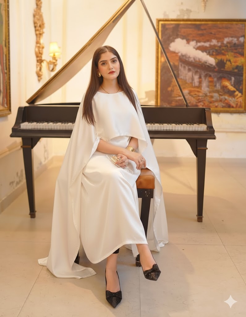 RC'S NEW WHITE CAPE GOWN