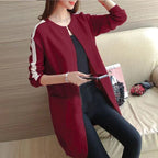 Winter Western Stripe Style Long Coat -0622
