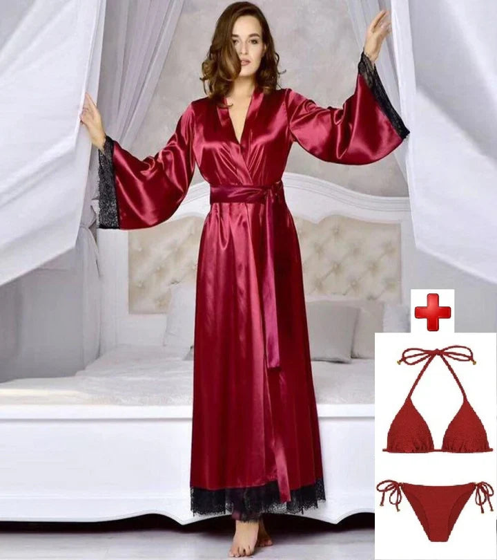 3 Piece Nightwear Gown+Bra+Panty -079