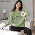 Green & WHITE FLOWERS PRINTED NIGHT WEARS (Full-Sleeves)