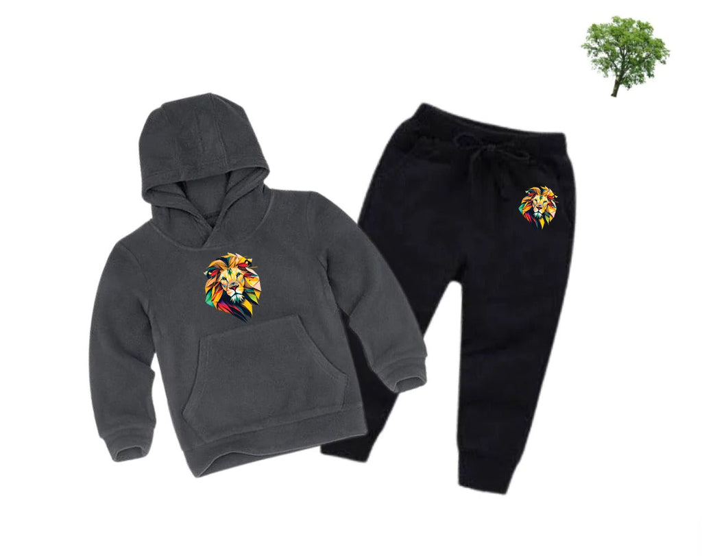 Kids Winter Hoodie Set | Vibrant Lion Printed
