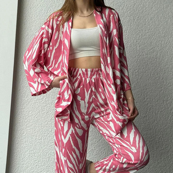 STYLISH ZEBRA line PRINT CO-ORD SET