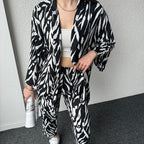 STYLISH ZEBRA line PRINT CO-ORD SET