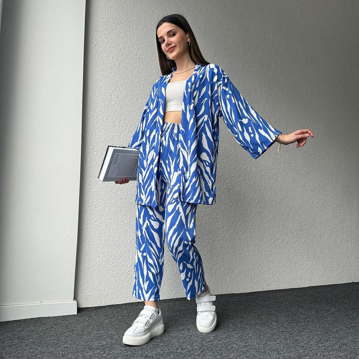 STYLISH ZEBRA line PRINT CO-ORD SET