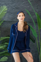 THE MERCE 6 PCS WONMEN PAJAMA SET NAVY BLUE -02
