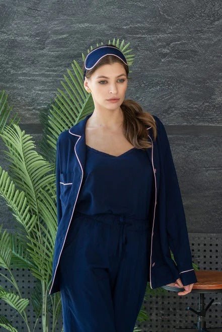 THE MERCE 6 PCS WONMEN PAJAMA SET NAVY BLUE -02