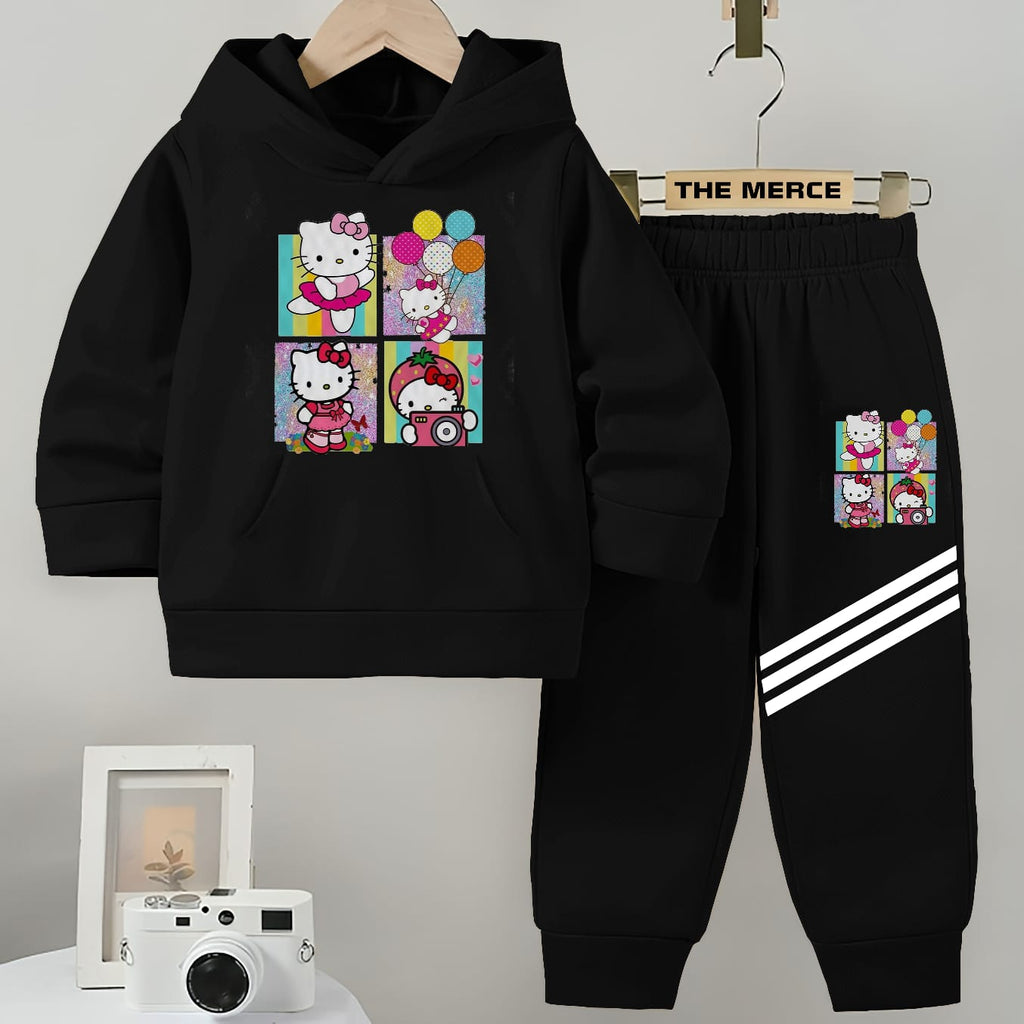 Baby/Boy Stripe Printed Winter fleece Hoodie tracksuit