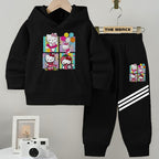 Baby/Boy Stripe Printed Winter fleece Hoodie tracksuit