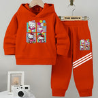 Baby/Boy Stripe Printed Winter fleece Hoodie tracksuit