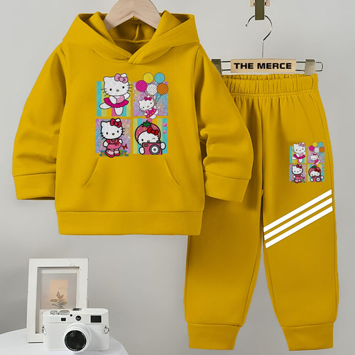 Baby/Boy Stripe Printed Winter fleece Hoodie tracksuit