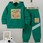 Baby/Boy Stripe Printed fleece Hoodie tracksuit DZ-03